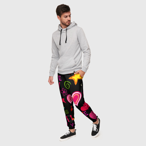 Мужские брюки 3D Праздник любви, цвет 3D печать - фото 3