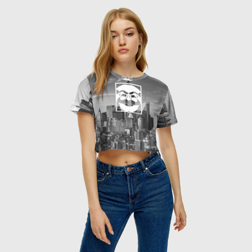 Женская футболка Crop-top 3D Fsociety - фото 4