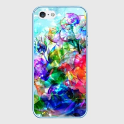 Чехол для iPhone 5/5S матовый Стеклянные цветы