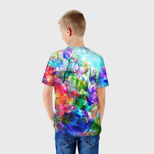 Детская футболка 3D Стеклянные цветы - фото 4