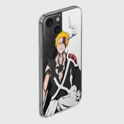 Чехол для iPhone 15 силиконовый с защитой камеры Ичиго Куросаки. Bleach - фото 2