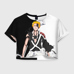 Женская футболка Crop-top 3D Ичиго Куросаки. Bleach