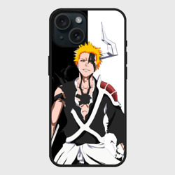 Чехол силиконовый для Apple iPhone 15 матовый Ичиго Куросаки. Bleach