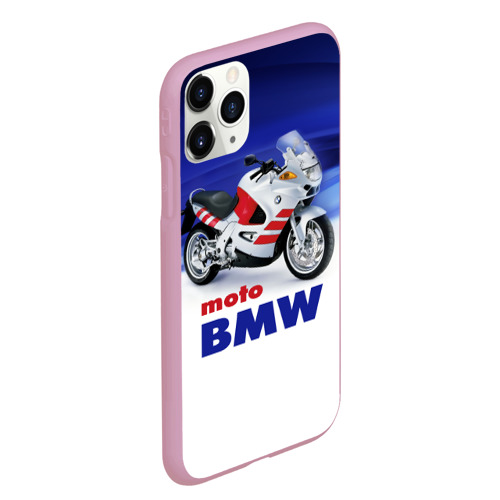 Чехол для iPhone 11 Pro Max матовый Moto BMW, цвет розовый - фото 3