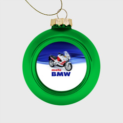 Стеклянный ёлочный шар Moto BMW