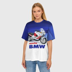 Женская футболка oversize 3D Moto BMW - фото 2