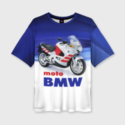 Женская футболка oversize 3D Moto BMW