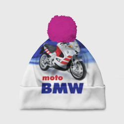 Шапка 3D c помпоном Moto BMW