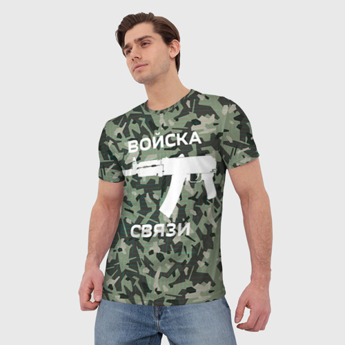 Мужская футболка 3D Войска связи - фото 3