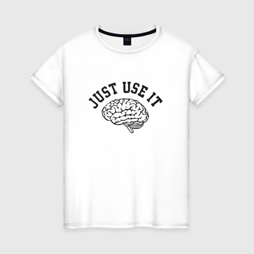 Женская футболка хлопок Мозг, цвет белый