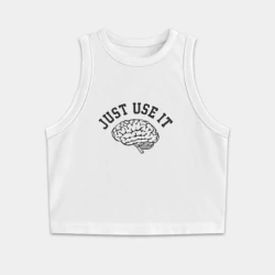 Женская укороченная майка-топ хлопок Мозг