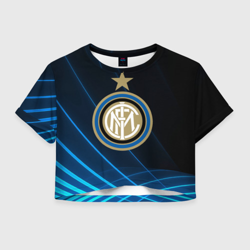 Женская футболка Crop-top 3D Inter Milan, цвет 3D печать