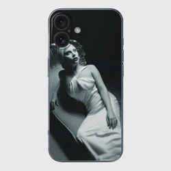 Чехол для iPhone 16 силиконовый с защитой камеры Lady Gaga