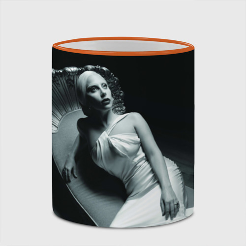 Кружка с полной запечаткой Lady Gaga, цвет Кант оранжевый - фото 4