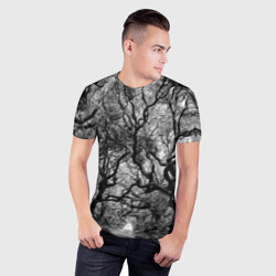 Мужская футболка 3D Slim Тропинка через кудрявый лес - фото 2