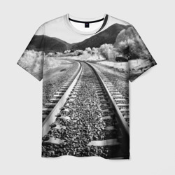Мужская футболка 3D Железная дорога