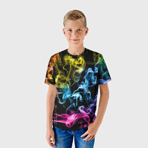 Детская футболка 3D Красочный дым, цвет 3D печать - фото 3