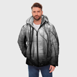 Мужская зимняя куртка 3D Туман в лесу - фото 2