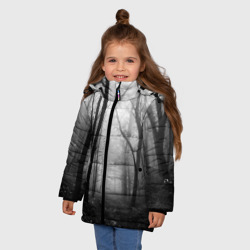 Зимняя куртка для девочек 3D Туман в лесу - фото 2