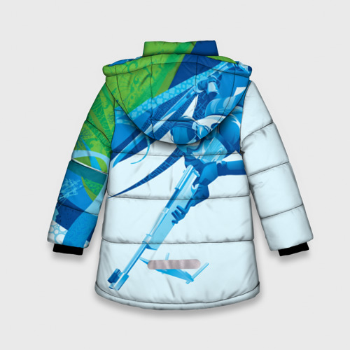 Зимняя куртка для девочек 3D Биатлон Зимний вид спорта, цвет светло-серый - фото 2