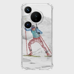 Чехол для Huawei Pura 70 Pro Спортсмен биатлонист