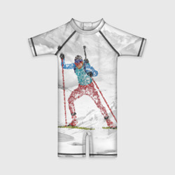 Детский купальный костюм 3D Спортсмен биатлонист