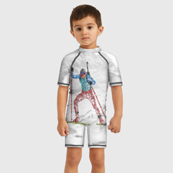 Детский купальный костюм 3D Спортсмен биатлонист - фото 2