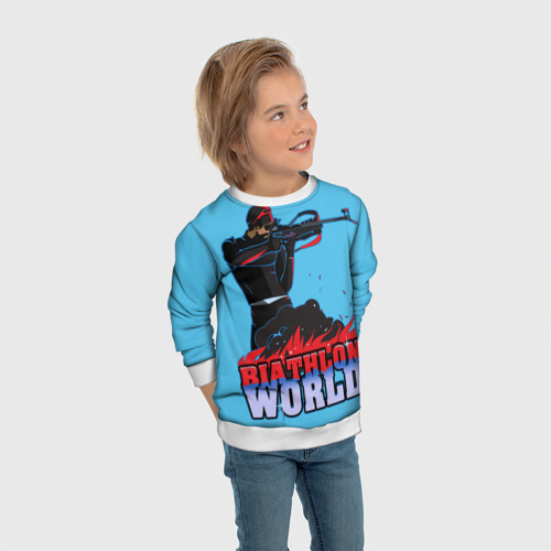 Детский свитшот 3D biathlon world, цвет 3D печать - фото 5