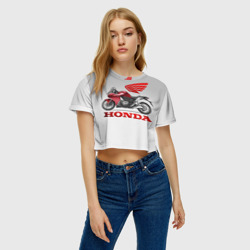 Женская футболка Crop-top 3D Honda 2 - фото 2