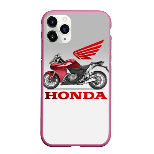 Чехол для iPhone 11 Pro Max матовый Honda 2, цвет малиновый