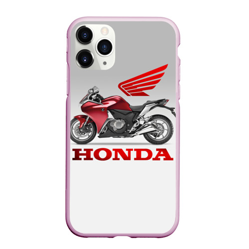 Чехол для iPhone 11 Pro Max матовый Honda 2, цвет розовый