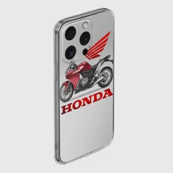 Чехол для iPhone 15 Pro Max силиконовый с защитой камеры Honda 2 - фото 2