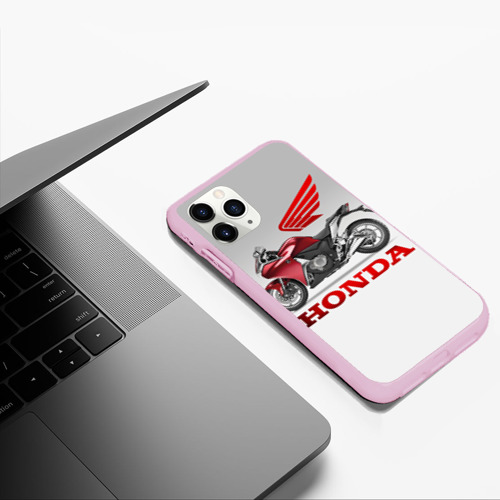 Чехол для iPhone 11 Pro Max матовый Honda 2, цвет розовый - фото 5