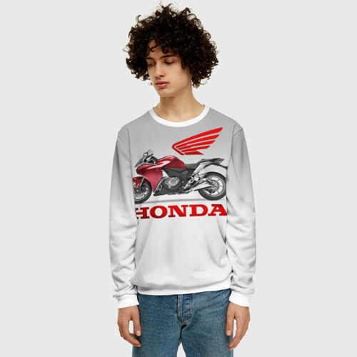Мужской свитшот 3D Honda 2, цвет белый - фото 3