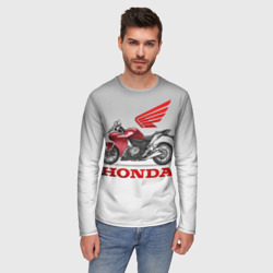 Мужской лонгслив 3D Honda 2 - фото 2