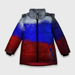 Зимняя куртка для девочек 3D Триколор Краской на земле