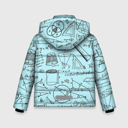 Зимняя куртка для мальчиков 3D Учителю математики, цвет светло-серый - фото 2