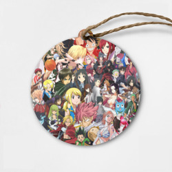 Деревянная игрушка круг Много аниме персонажей