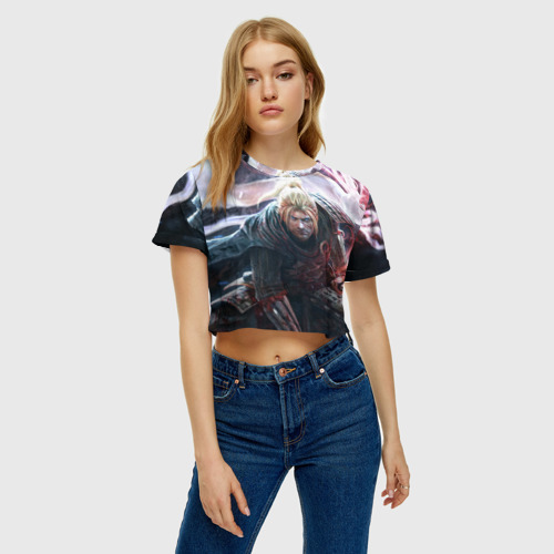 Женская футболка Crop-top 3D Nioh, цвет 3D печать - фото 3