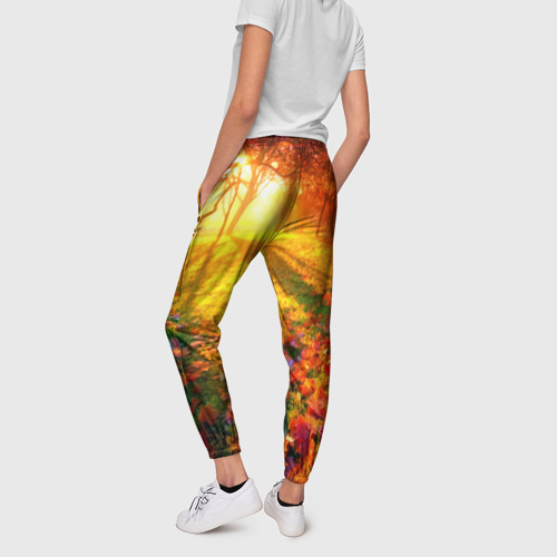 Женские брюки 3D Осенний огненный лес, цвет 3D печать - фото 4
