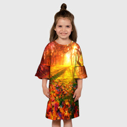 Детское платье 3D Осенний огненный лес - фото 2