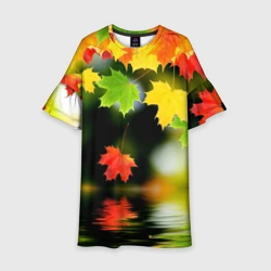 Детское платье 3D Осень - листья клена