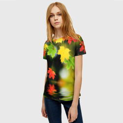 Женская футболка 3D Осень - листья клена - фото 2
