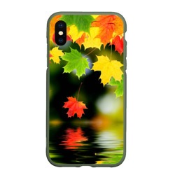 Чехол для iPhone XS Max матовый Осень - листья клена