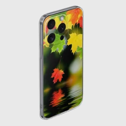 Чехол для iPhone 15 Pro Max силиконовый с защитой камеры Осень - листья клена - фото 2