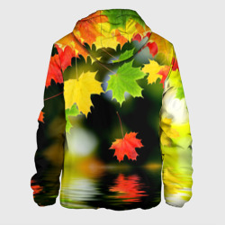 Куртка с принтом Осень для мужчины, вид сзади №1. Цвет основы: белый