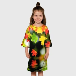Детское платье 3D Осень - листья клена - фото 2