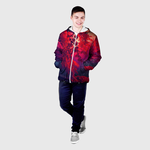 Мужская куртка 3D Осенний красный лес, цвет 3D печать - фото 3