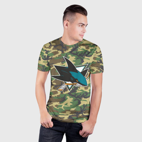 Мужская футболка 3D Slim Sharks Camouflage, цвет 3D печать - фото 3