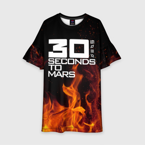 Детское платье 3D 30 seconds to mars fire, цвет 3D печать